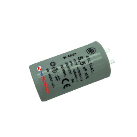 Condensateur 5,5µF pour moteur de volet roulant 20 Nm. Cosses 2.8 mm.