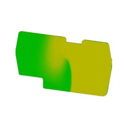Plaque d'extrémité vert/jaune pour borne à ressort 6mm² type PushFit - IMO