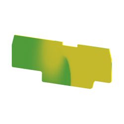 Plaque d'extrémité vert/jaune pour borne à ressort 4mm² type PushFit - IMO