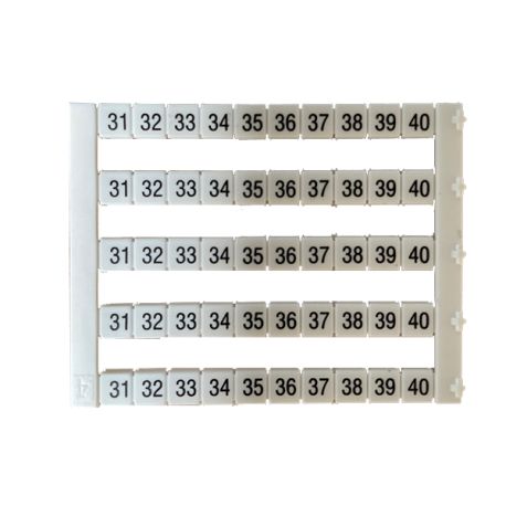 Lot de 5X10 étiquettes de marquage blanche 5x5mm, impression de 31 à 40 - IMO
