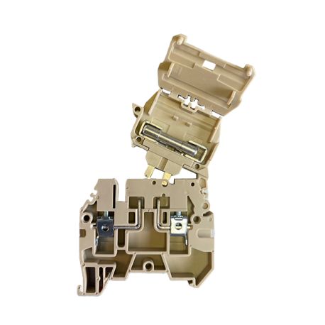 Borne de jonction avec porte-fusible à levier 4mm² - pas 6mm - beige - IMO