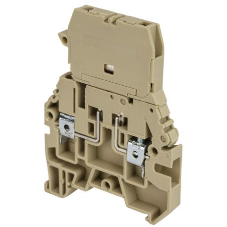 Borne de jonction avec porte-fusible à levier 4mm² - pas 6mm - beige - IMO
