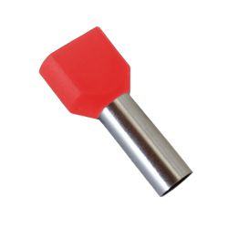 Embout de câblage double à sertir, 1 mm², rouge - sachet de 100 pcs