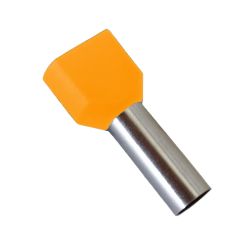Embout de câblage double à sertir, 4 mm², orange - sachet de 100 pcs