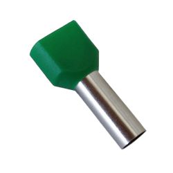 Embout de câblage double à sertir, 6 mm², vert - sachet de 100 pcs