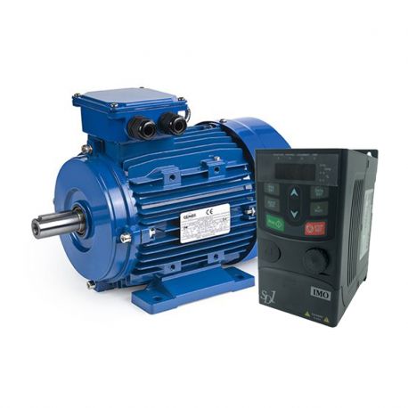 Moteur électrique 230/400V, 0.25 KW, 1500 TR/MIN, HA 71 + Variateur mono/tri IMO