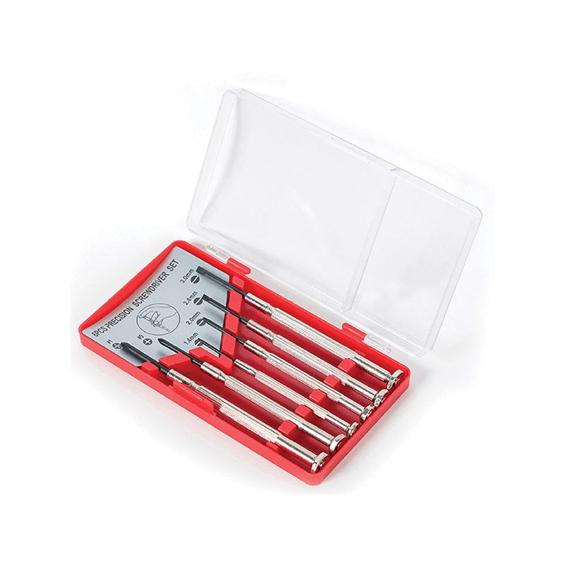 Jeu De 6 Tournevis Horloger - Lames Interchangeables Dans Boîte Bois - Pour Montres Et Petits Travaux De Précision