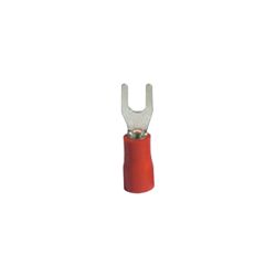 Cosse fourches à sertir 4mm, isolé, 0.5-1.5mm², rouge - sachet de 100 pcs