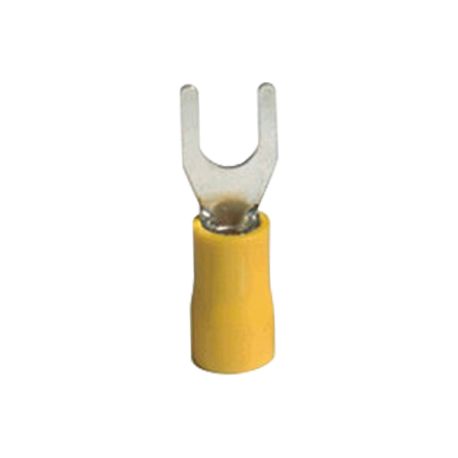 Cosse fourches à sertir 5mm, isolé, 2.5-6mm², jaune - sachet de 100 pcs