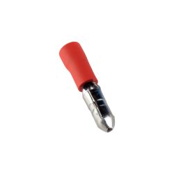 Cosse cylindrique à sertir mâle isolé rouge, 0,5-1,5mm² - sachet de 100 pcs