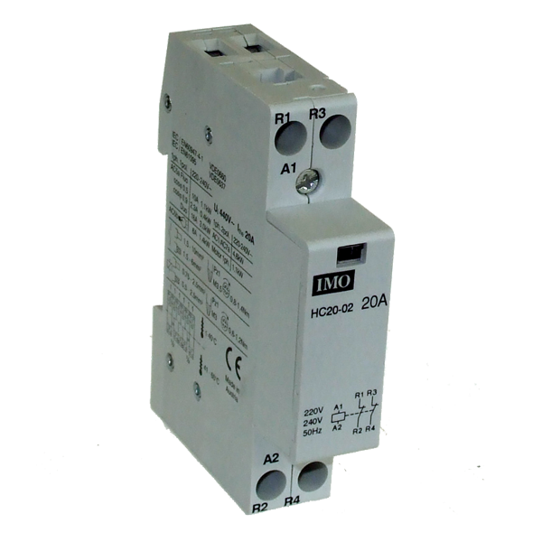 Contacteur Secteur AC 2P 16A 220V/230V Rail DIN - Contacteur Alternatif Ménage 1NO 1NC