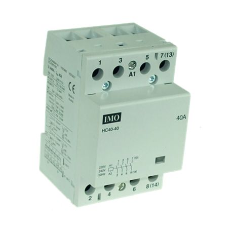 Contacteur modulaire 40A, bobine 230VAC, 4NO, 3 modules - IMO