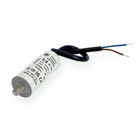 Condensateur permanent 3,5µF à câble - Ø25x55mm - DUCATI Condensateur permanent 3,5µF à câble - Ø25x55mm - DUCATI
