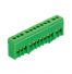 Bornier de phase isolé vert 12 bornes pour câble de 1,5 à 16mm² - rail DIN - MOREK