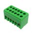 Bornier de terre 2p isolé vert 12 bornes pour câble de 1,5 à 16mm² - rail DIN - MOREK