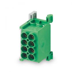 Répartiteur MAG25-2 vert (terre) 400V, 80A - 4x 2,5-25mm² - MOREK