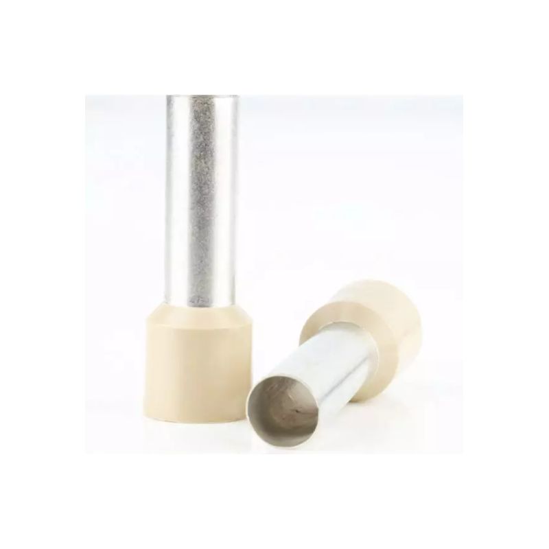 Embout de câblage simple ivoire/crème 16mm² - sachet de 100 pcs