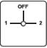 Boite un bouton - commutateur rotatif 20A, 2 pôles, 3 positions, centre off (1-0-2)