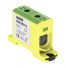 Bloc de jonction alu cuivre vert/jaune (terre) 6 à 95mm² 1000V AC/DC - Rail DIN - MOREK