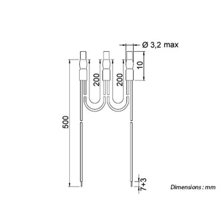 Thermistance triple PTC 140°C T140 câble blanc/bleu