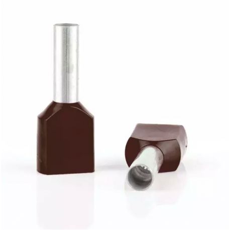 Embout de câblage double à sertir, 10 mm², marron - sachet de 100 pcs Embout de câblage double à sertir, 10 mm², marron - sachet de 100 pcs