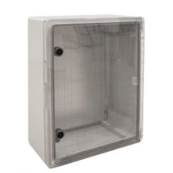 Coffret électrique ABS 500x400x175 étanche IP65 - Porte transparente - avec plaque de fond