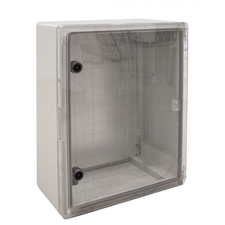 Coffret électrique ABS 500x400x175 étanche IP65 - Porte transparente - avec plaque de fond