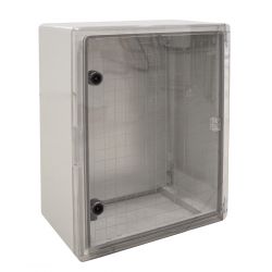 Coffret électrique ABS 500x400x245 étanche IP65 - Porte transparente - avec plaque de fond