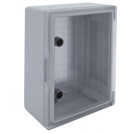 Coffret électrique ABS 600x400x200 étanche IP65 - Porte transparente - avec plaque de fond