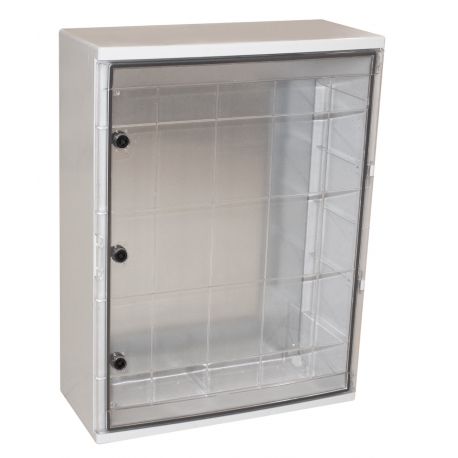 Coffret électrique ABS 800x600x265 étanche IP65 - Porte transparente - avec plaque de fond