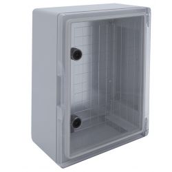 Coffret électrique ABS 500x350x195 étanche IP65 - Porte transparente - avec plaque de fond