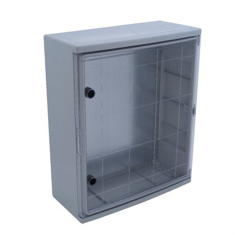 Coffret électrique ABS 600x500x220 étanche IP65 - Porte transparente - avec plaque de fond