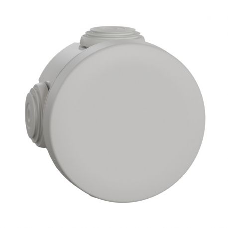 Boite de dérivation ronde Ø70x40mm, 4 entrées souples, étanche IP44