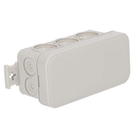 Mini boite de dérivation étanche IP55 90x43x40mm, ABS, 10 entrées pré-découpées