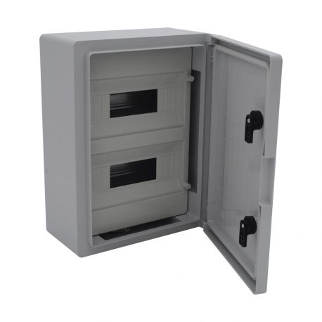 Armoire électrique 24 modules 400x300x165mm étanche IP65 - Porte pleine - avec rail DIN