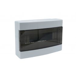 Tableau de distribution 12 modules 190x275x90mm IP40 - Porte transparente - avec rail DIN