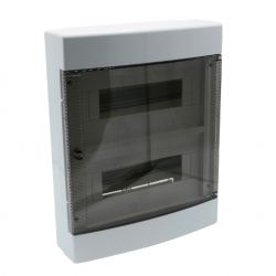 Tableau de distribution 24 modules 350x275x90mm IP40 - Porte transparente - avec rail DIN