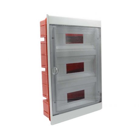 Coffret électrique encastrable sur placo 470x310x90mm IP40 - 3 rangée de 12 modules