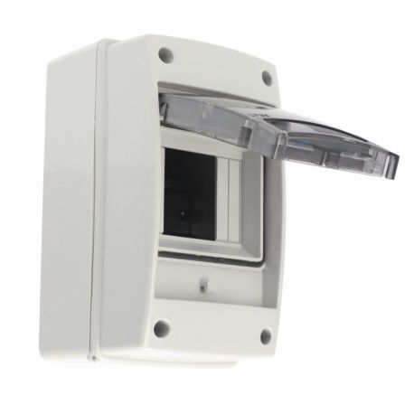 Coffret électrique étanche pour l'extérieur IP65 4 modules 171x100x100mm - Porte transparente