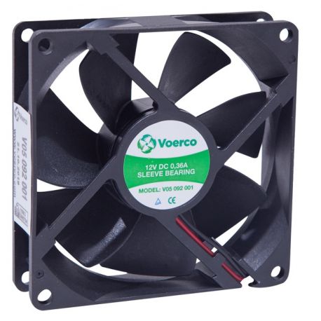 Ventilateur d'armoire axial carré 12Vdc 92X92X25 - débit d'air 103m3/h - 4.2W