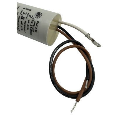 416216004 Condensateur à double capacité 2µF+3,8µF - Ø30x70mm - pour VMC