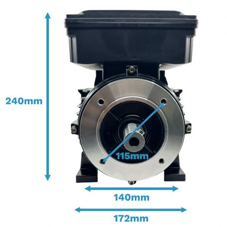 Moteur Électrique Monophasé 220V 1.1kW 1500Tr/min B34 4MLE90S Double Condensateur - CEMER