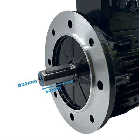 Moteur Électrique Triphasé 1.5kW/2CV, 1500Tr/min, 230/400V, B5, HA90, IE3, Alu - CEMER