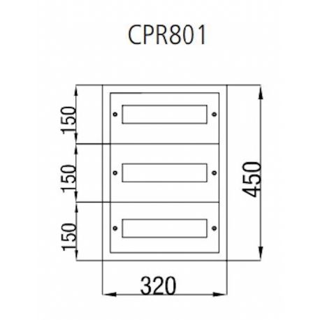 Armoire électrique métallique 36 modules 450x320x150mm étanche IP54 - avec rail DIN