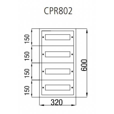 Armoire électrique métallique 48 modules 600x320x175mm étanche IP54 - avec rail DIN
