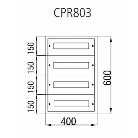 Armoire électrique métallique 60 modules 600x400x175mm étanche IP54 - avec rail DIN