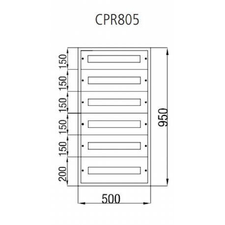 Armoire électrique métallique 120 modules (5x20) 950x500x175mm étanche IP54 - avec rail DIN