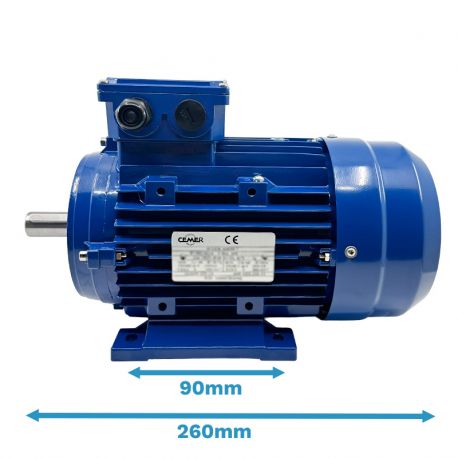 Moteur triphasé CEMER B34, 0.55 KW, 3000 TR/MIN, HA 71, 230/400V, IE1, Alu