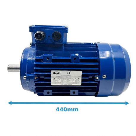 Moteur triphasé CEMER B14, 5.5 KW, 1500 TR/MIN, HA 132, 230/400V, IE1, Alu
