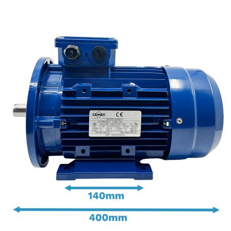 Moteur triphasé CEMER B35, 5.5 KW, 1500 TR/MIN, HA 112, 230/400V, IE1, Alu